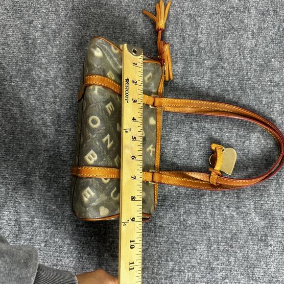 Dooney Bourke Mini Barrel Satchel Brown Logo Canvas Leather Heart Charm Y2K - Picture 13 of 16